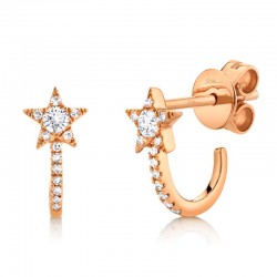0.17ct 14k Rose Gold Diamond Star Earring