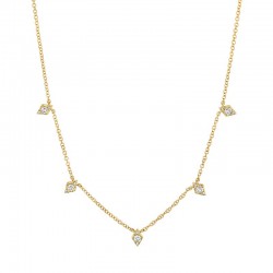 0.19ct 14k Yellow Gold Diamond Necklace