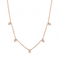 0.19ct 14k Rose Gold Diamond Necklace