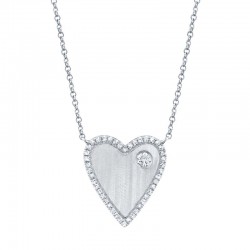 0.16ct 14k White Gold Diamond Heart Necklace