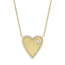 0.16ct 14k Yellow Gold Diamond Heart Necklace