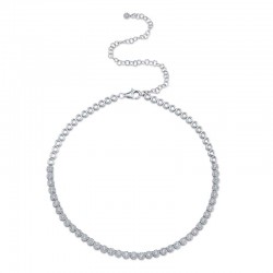 2.44ct 14k White Gold Diamond Choker Necklace