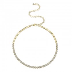 2.44ct 14k Yellow Gold Diamond Choker Necklace