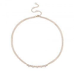 0.56ct 14k Rose Gold Diamond Necklace