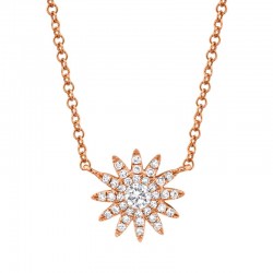 0.15ct 14k Rose Gold Diamond Necklace