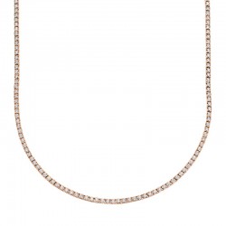 3.96ct 14k Rose Gold Diamond Tennis Necklace