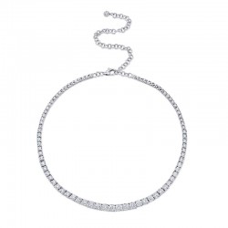 4.39ct 14k White Gold Diamond Tennis Necklace