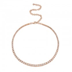 4.39ct 14k Rose Gold Diamond Tennis Necklace
