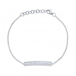 0.40ct 14k White Gold Diamond Baguette Bar Bracelet