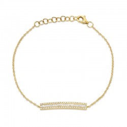 0.40ct 14k Yellow Gold Diamond Baguette Bar Bracelet