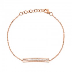 0.40ct 14k Rose Gold Diamond Baguette Bar Bracelet