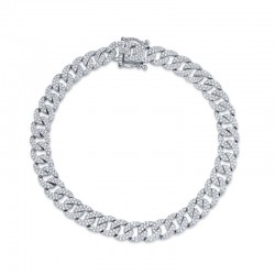 1.69ct 14k White Gold Diamond Pave Chain Bracelet