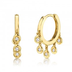 0.17ct 14k Yellow Gold Diamond Hoop Earring