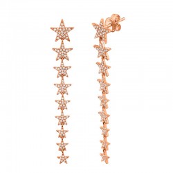 0.51ct 14k Rose Gold Diamond Star Earring