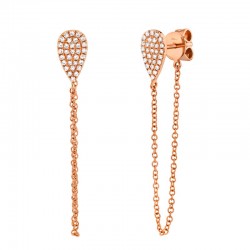0.15ct 14k Rose Gold Diamond Earring