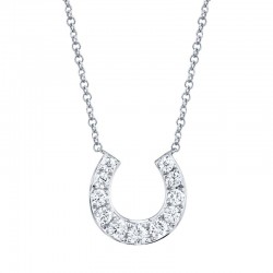 0.36ct 14k White Gold Diamond Horseshoe Necklace