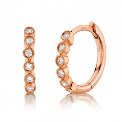 0.11ct 14k Rose Gold Diamond Huggie Earring