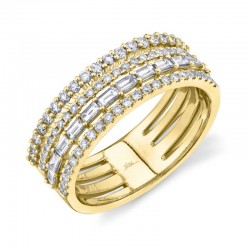 0.81ct 14k Yellow Gold Diamond Baguette Ring