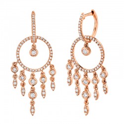 0.62ct 14k Rose Gold Diamond Earring