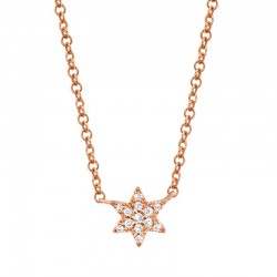 0.03ct 14k Rose Gold Diamond Star of David Necklace