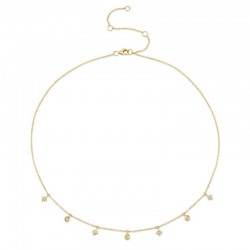 0.15ct 14k Yellow Gold Diamond Star Necklace