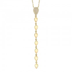 0.11ct 14k Yellow Gold Diamond Lariat Necklace