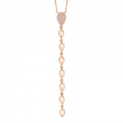 0.11ct 14k Rose Gold Diamond Lariat Necklace