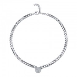 0.49ct 14k White Gold Diamond Pave Chain Necklace