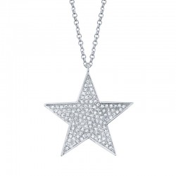 0.26ct 14k White Gold Diamond Star Necklace