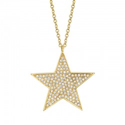 0.26ct 14k Yellow Gold Diamond Star Necklace
