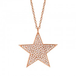 0.26ct 14k Rose Gold Diamond Star Necklace