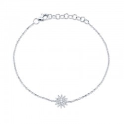 0.14ct 14k White Gold Diamond Star Bracelet