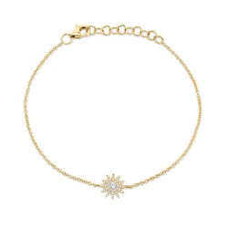 0.14ct 14k Yellow Gold Diamond Star Bracelet