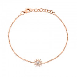 0.14ct 14k Rose Gold Diamond Star Bracelet
