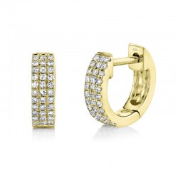 0.17ct 14k Yellow Gold Diamond Pave Huggie Earring