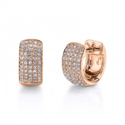 0.25ct 14k Rose Gold Diamond Pave Huggie Earring