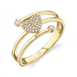 0.10ct 14k Yellow Gold Diamond Pave Heart Ring