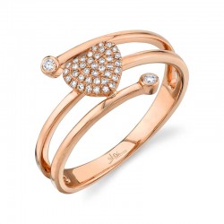 0.10ct 14k Rose Gold Diamond Pave Heart Ring