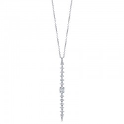0.34ct 14k White Gold Diamond Baguette Necklace