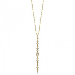 0.34ct 14k Yellow Gold Diamond Baguette Necklace
