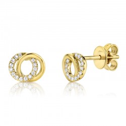 0.09ct 14k Yellow Gold Diamond Circle Earring