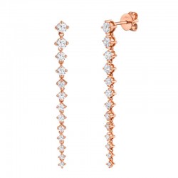 1.31ct 14k Rose Gold Diamond Earring