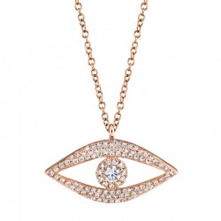 0.30ct 14k Rose Gold Diamond Eye Necklace