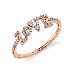 0.17ct 14k Rose Gold Diamond "Love" Ring
