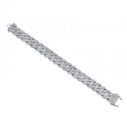8.33ct 14k White Gold Diamond Pave Chain Bracelet