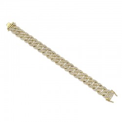 8.33ct 14k Yellow Gold Diamond Pave Chain Bracelet