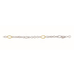Silver And 18Kt Gold Italian Cable 38In Link Necklace