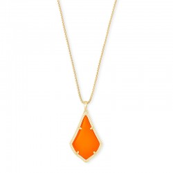 Alex Orange Gold Tone Pendant Necklace