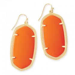 Danielle Orange Gold Tone Earrings