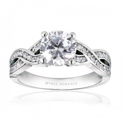 Rm1016-14k White Gold Infinity Semi Mount Engagement Ring